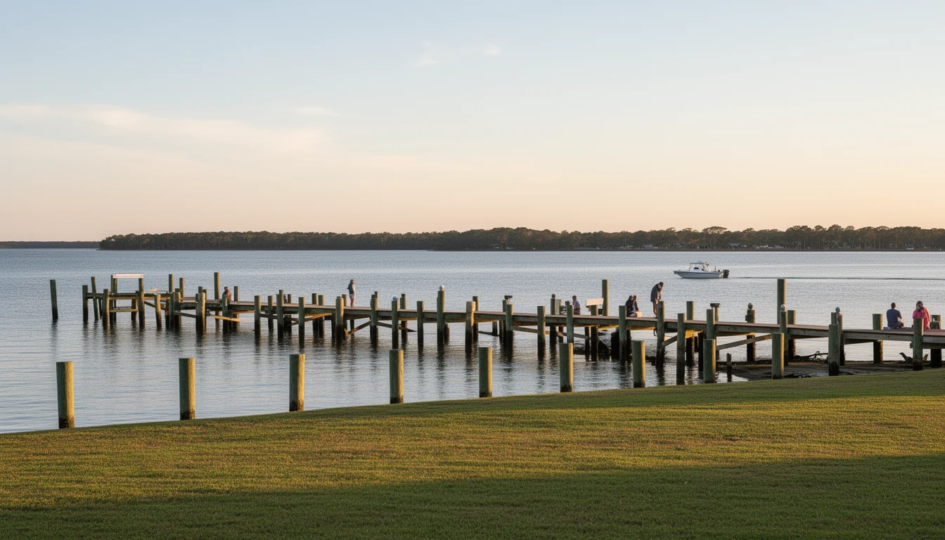 Edenton Bay waterfront and historic district near South Broad Street, Edenton, Chowan County